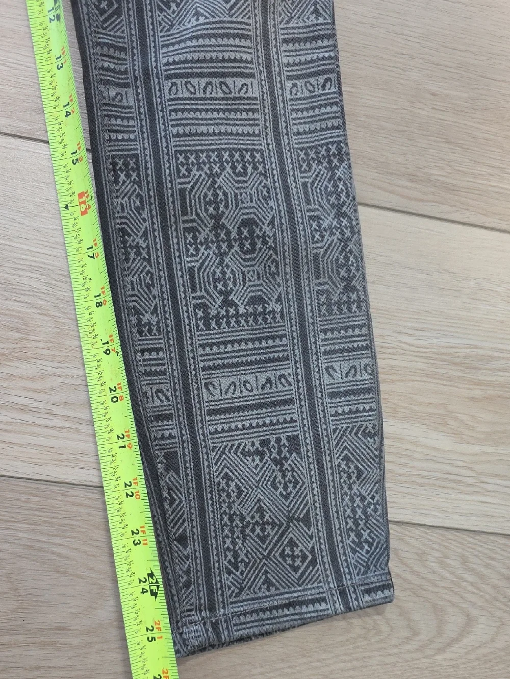 Free People Gray Patterned Slim Leg Pants